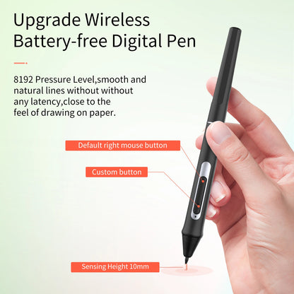 Bisofice 12HD-A H-IPS LCD Graphics Drawing Tablet Monitor 11.6 Inch 8192 Pressure Level Passive Technology with Tilt Function