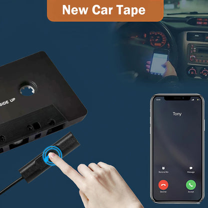 Bluetooth AUX Audio Adapter Car Wireless Cassette Tape BT5.0 Converter MP3/SBC/AAC Stereo Player Audio Cassette Adapter with Mic