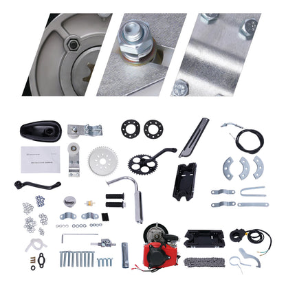 Engine Motor Kit 142F Chain 4-Stroke 49cc Gas Petrol Motorized Bike Engine Motor Air Cooling Single Cylinder Belt Engine Motor