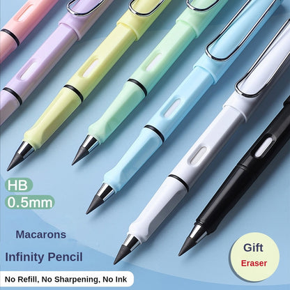 Children's Infinity Pencil Cheap School Supplies Cute Korean Stationery Free Shipping Item HB 0.5mm Mechanical Eternal Pencil