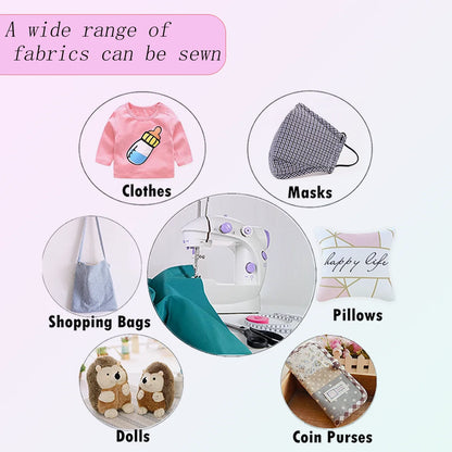 1set (11pcs) Mini Sewing Machine, Adjustable 2 Speed 2 Thread Sewing Machine, Portable Electric Sewing Machine With Foot Pedal,