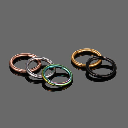 1Pc 316L Stainless Steel Nose Septum Clicker Hinged Segment Ring Nose Hoops Lip Ear Cartilage Ear Helix Body Piercing Jewelry