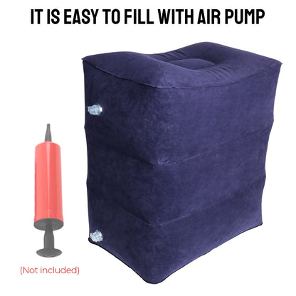 Inflatable PVC 3 Layers Travel Foot Rest Pillows Leg Support Footrest Pillow On Airplane Car Bus Adjustable High Resting Pillow