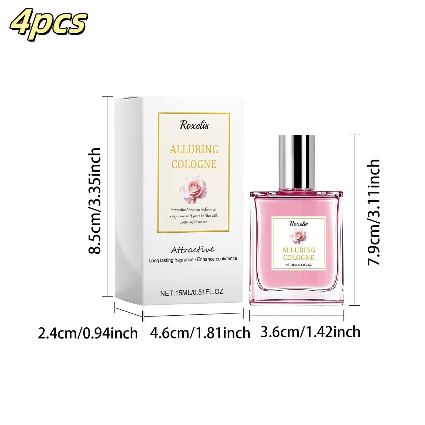 ROXELIS Rose Pheromone Perfume Rose Fresh and Elegant Perfume Date Atmosphere Charm Lasting Fragrance Lady Perfume Spray 0.51 oz