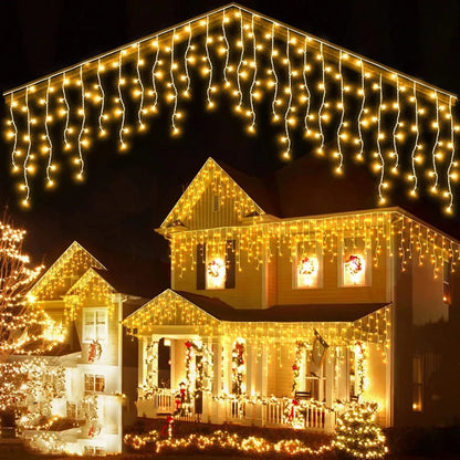 LED Icicle Curtain String Lights