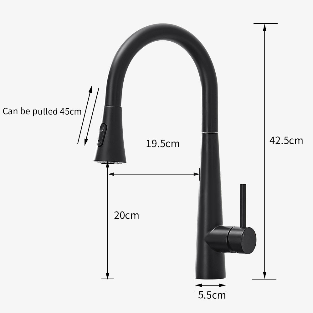 Pull Out Brush Nickel Sensor Kitchen Faucets Stainless Steel Smart Induction Mixed Tap Touch Control Sink Tap Torneira De KH1002