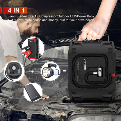 UTRAI 4 In 1 2000A Jump Starter Power Bank 16000mAh 150PSI Air Compressor Tire Pump Portable Charger Car Booster Starting Device