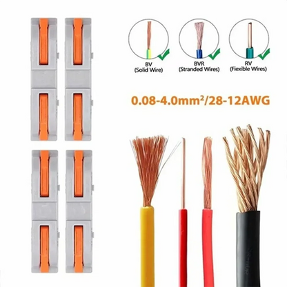 STONEGO Quick Wire Connectors for Stranded/Solid Core Wire Reusable One-to-One Terminal Block Splicing Connectors