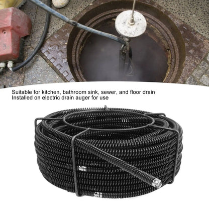 Sewer Cleaning Cable Drain Auger Snake Pipe Dredging Spring Cleaner for Sink Shower Pipes 16mm 30 Meter