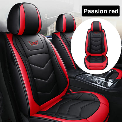 1X Front Car Seat Cover Full Surround  Universal PU Leather Chair Cushion Protector Automobiles Seat Covers Truck SUV Sedan