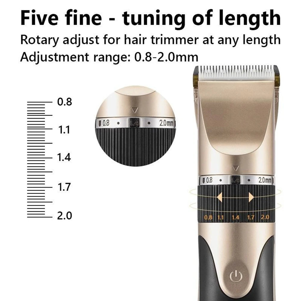 Professional Hair Clipper with Battery Power display Men's Barber Beard Trimmer Rechargeable Hair Cutting Machine Ceramic Blade