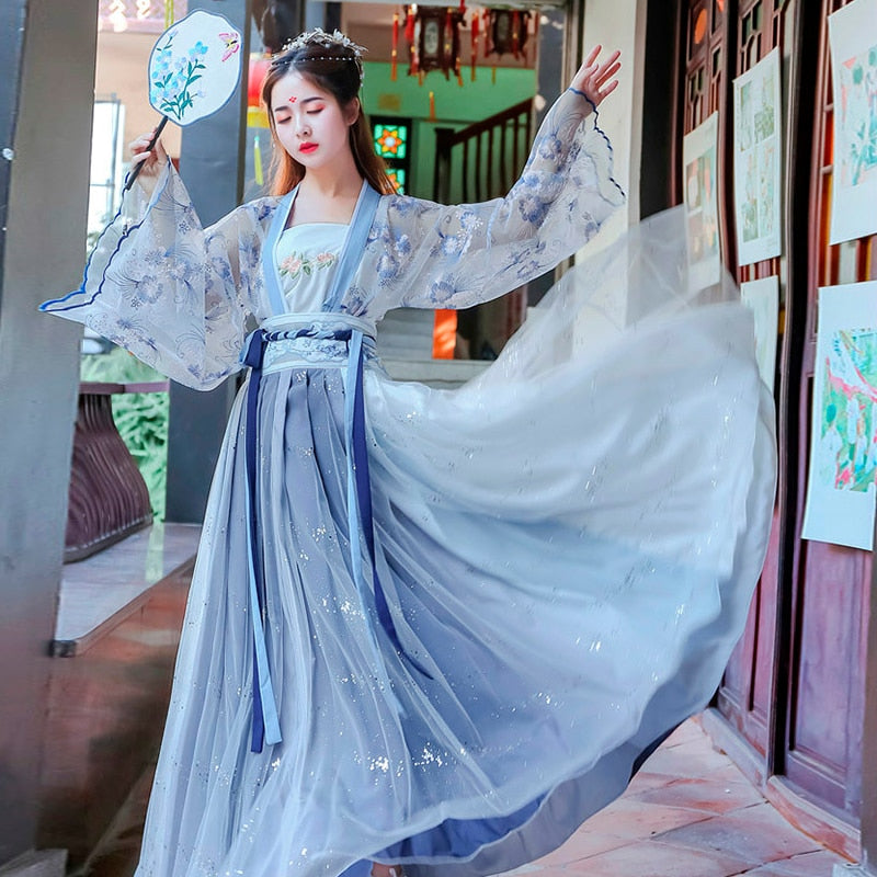 Women Hanfu Chinese Traditional Folk Costume Girl Han Dynasty Dance Wear Lady Fairy Cosplay Clothes Oriental Ancient Prince Suit