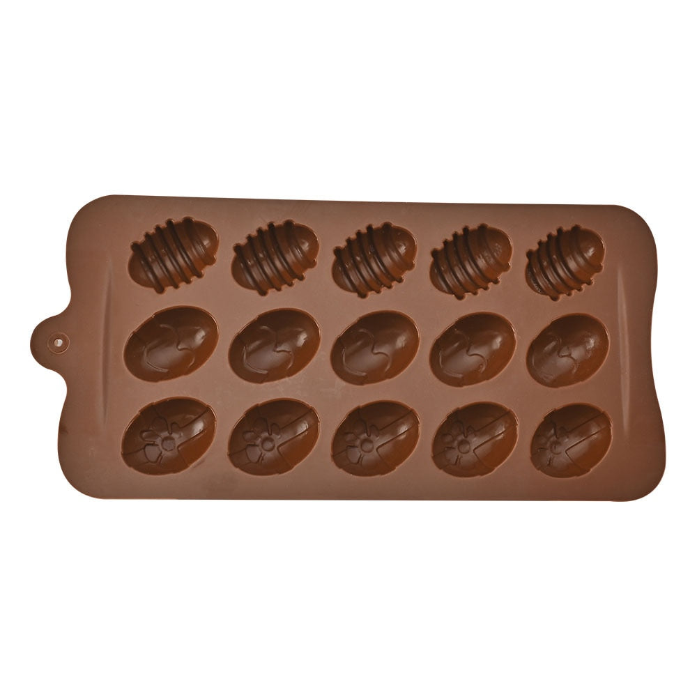 15 Holes Easter Eggs Chocolate Molds Silicone Cake Molds Bakeware DIY Handmade Baking Dish Party Supplies Kitchen Cake Tools