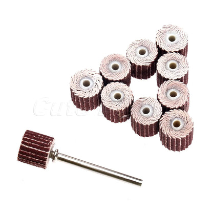 DRELD 10Pcs Dremel Accessories 240-Grit Sanding Flap Disc Grinding Sanding Flap Wheels Brush Sand Rotary Tool 10 x 10x 3mm