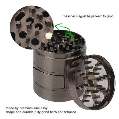 Smoking Herb Cutter 4-layer 63mm Herb Tobacco Grinder Zinc Alloy Manual Hand