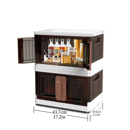 Collapsible Storage Bins, 2-Pack of Large Stackable Wheeled Clothing, Shoe, Bedroom, Office Organizer,  Foldable Containers