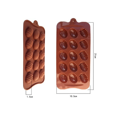 15 Holes Easter Eggs Chocolate Molds Silicone Cake Molds Bakeware DIY Handmade Baking Dish Party Supplies Kitchen Cake Tools
