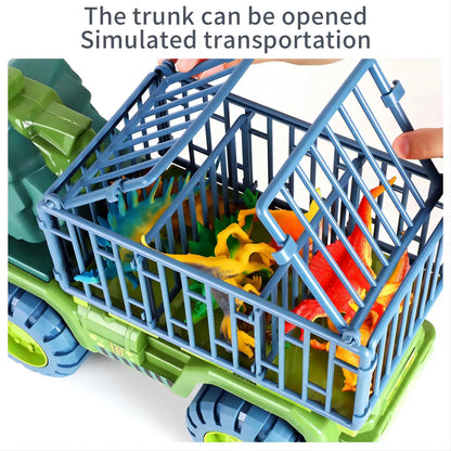 Super Large Inertia Sliding Dinosaur Construction Vehicle Transport Car Tyrannosaurus Rex Baby Crib Toy Set for Boys and Girls