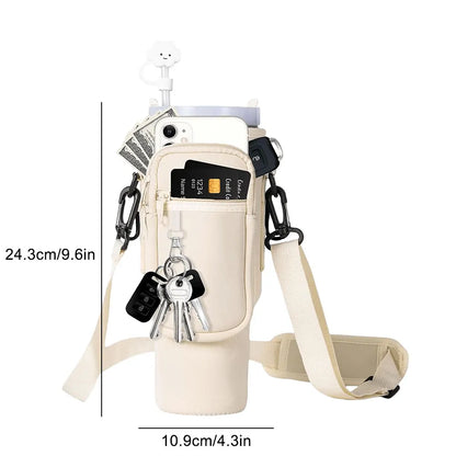 40oz Water Bottle Cover Bag Pouch With Adjustable Straps Neoprene Water Pouch Holder Bottle Carrier Bag For Stanley Quencher Cup