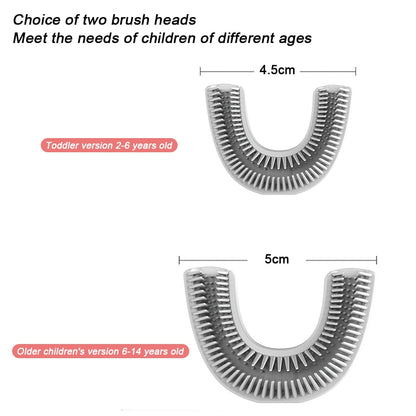 360 Degree Electric Toothbrush For Children Smart U-shaped Silicone Automatic Ultrasonic Toothbrush Cartoon Pattern For Children