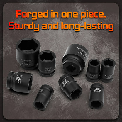 1/2"Impact Socket Set,30 Piece Shallow Impact Socket Kit Assortment, Includes Ratchet Handle and Impact Extension Bars, Automoti