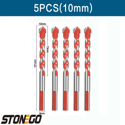 STONEGO 1PC/5PCS Multifunctional Drill Bits Ceramic Wall Tile Marble Glass Punching Hole Saw Drilling Bits 6mm/8mm/10mm/12mm