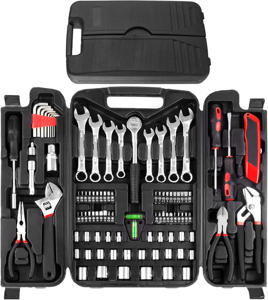 95 Piece Tool Kit Professional Auto Repair Tool Set Combination Package Socket Wrench with Most Useful Mechanics Tools