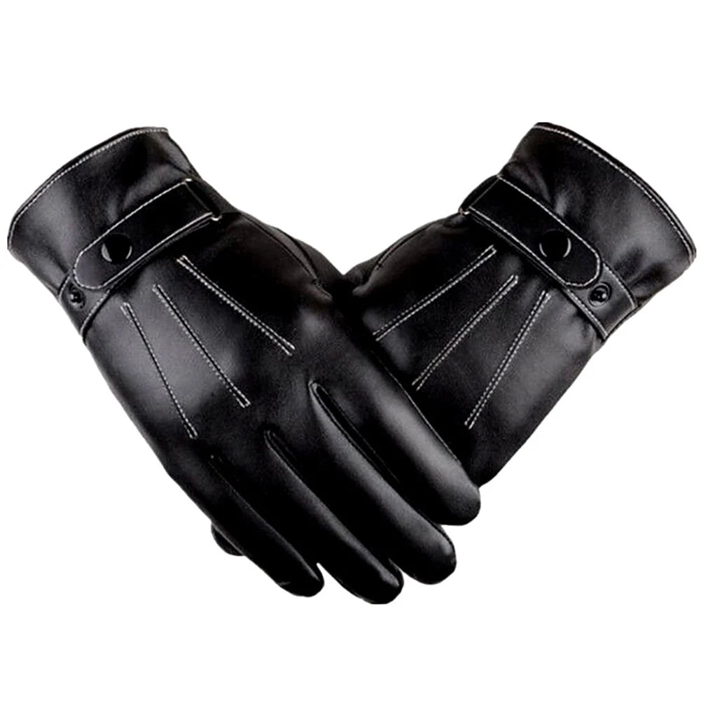 Men's Gloves Winter Mittens Keep Warm Touch Screen Windproof Driving Guantes Male Autumn Winter PU Leather Gloves Business