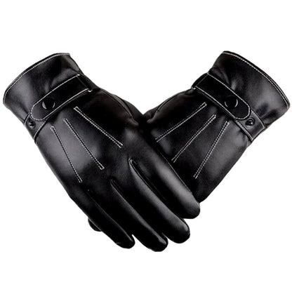 Men's Gloves Winter Mittens Keep Warm Touch Screen Windproof Driving Guantes Male Autumn Winter PU Leather Gloves Business