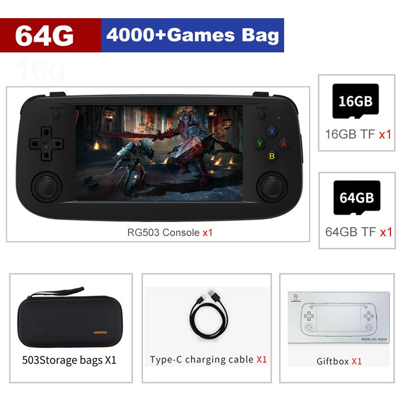 ANBERNIC RG503 RG351P Retro Video Game Console RK3326 Linux System PC Shell PS1 Game Player Portable Pocket HandheldGame Console