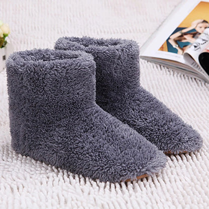 USB Heated Shoes for Men Women Winter Warm Heating Shoes Plush Electric Slippers Warm Snow Boots Size 35-43 Feet Heated Shoes