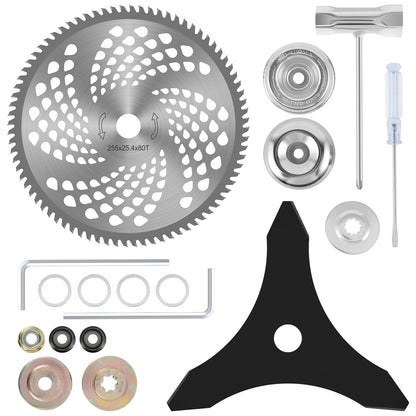 Steel Trimmer Grass Eater Head Carbon Blade Adapter Attachment Brush Cutter Blades for 20mm or 25.4mm for Lawn Mowers