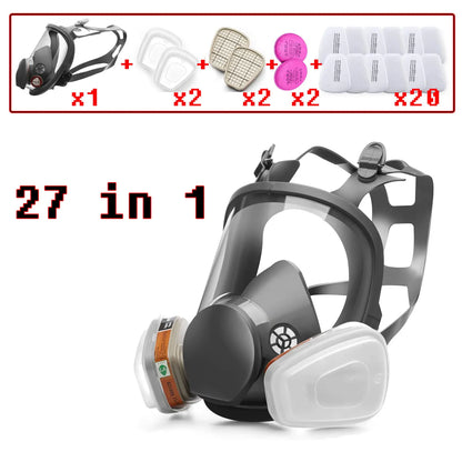 6800 Gas Mask Full Face Large Size Respirator Reusable Full Face Respirator Gas Paint Sprayer Chemical Wood working Dust