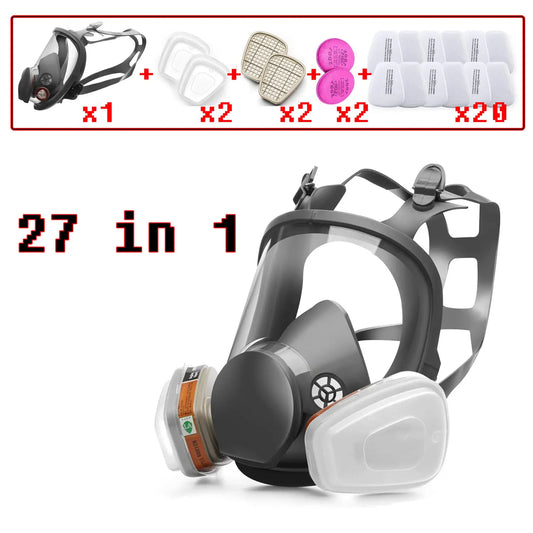 6800 Gas Mask Full Face Large Size Respirator Reusable Full Face Respirator Gas Paint Sprayer Chemical Wood working Dust