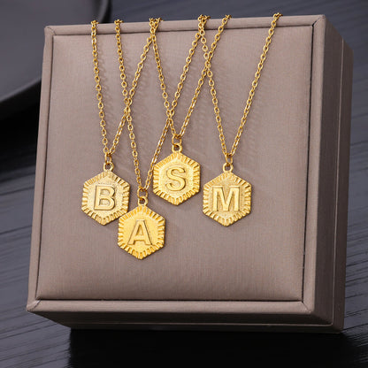 A-Z Letter Necklace  Necklaces For Women Stainless Steel Initial Letter Chain  Pendant Choker Necklace Birthday Jewelry Gift