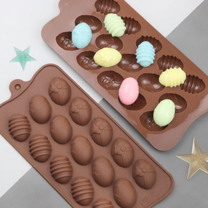 15 Holes Easter Eggs Chocolate Molds Silicone Cake Molds Bakeware DIY Handmade Baking Dish Party Supplies Kitchen Cake Tools