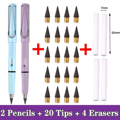 26 Pcs/Set Eternal Pencil Art Sketch Color Kawaii Infinity Pencils No Sharpening for Girl School Supplies Stationery Gifts Pens