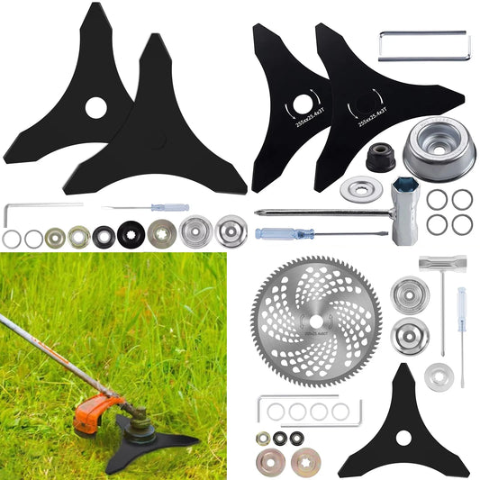 Steel Trimmer Grass Eater Head Carbon Blade Adapter Attachment Brush Cutter Blades for 20mm or 25.4mm for Lawn Mowers
