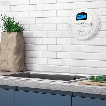 2 In 1 CO and Smoke Detector Sound Warning & LED Indicator Carbon Monoxide Detector Battery Powered CO Sensor for Home Warehouse