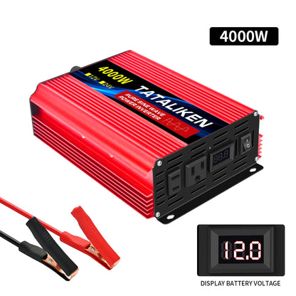 US Socket DC12V To AC 110V 60HZ Pure Sine Wave Inverter Car Power 1000W-10000W Voltage Portable Converter with LED