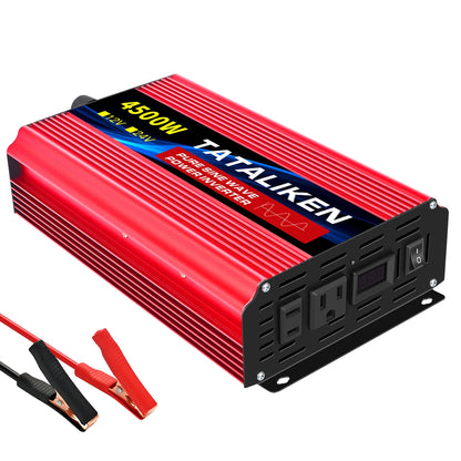 US Socket DC12V To AC 110V 60HZ Pure Sine Wave Inverter Car Power 1000W-10000W Voltage Portable Converter with LED