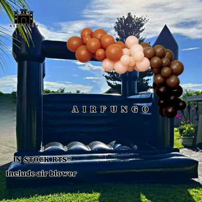 13x13ft Commercial grade white bounce house for party rentals Black color Halloween inflatable bouncy castle with air blower