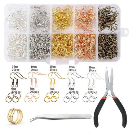 Alloy Accessories Jewelry Findings Set Jewelry Making Tools Copper Wire Open Jump Rings Earring Hook Jewelry Making Supplies Kit