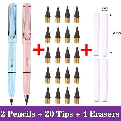 26 Pcs/Set Eternal Pencil Art Sketch Color Kawaii Infinity Pencils No Sharpening for Girl School Supplies Stationery Gifts Pens