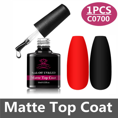 Makartt 8ML Matte Top Coat and High Gloss Top Gel Coat Base Coat Set - No Wipe top Coat, Gel Nail Polish Matte Shine Finish