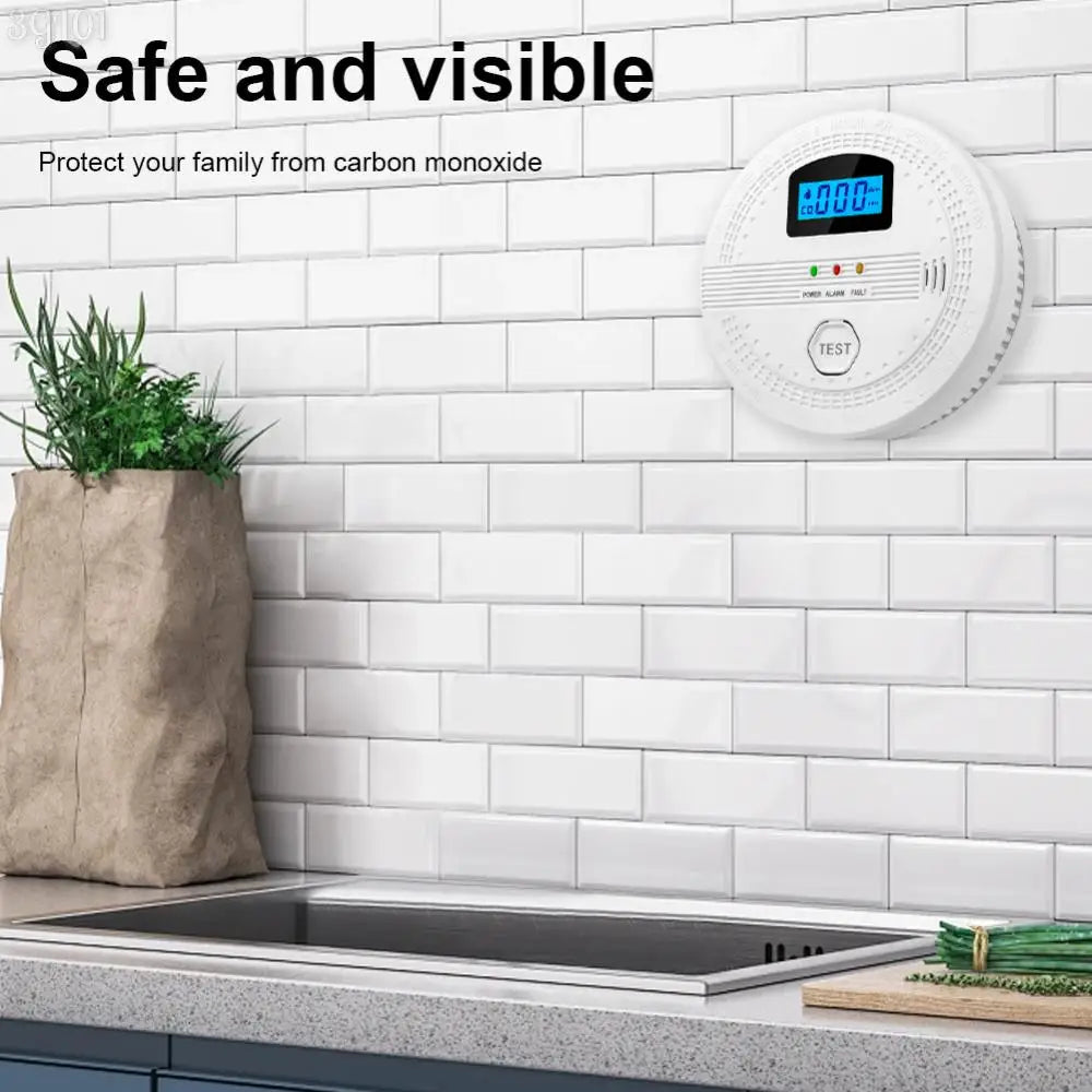 2 In 1 CO and Smoke Detector Sound Warning & LED Indicator Carbon Monoxide Detector Battery Powered CO Sensor for Home Warehouse