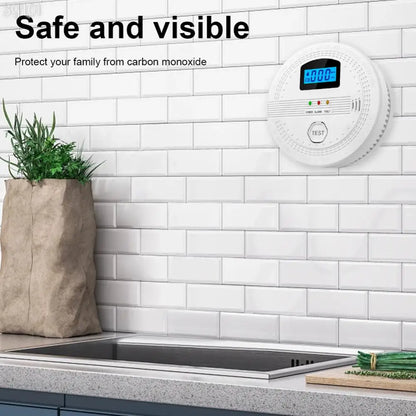 2 In 1 CO and Smoke Detector Sound Warning & LED Indicator Carbon Monoxide Detector Battery Powered CO Sensor for Home Warehouse