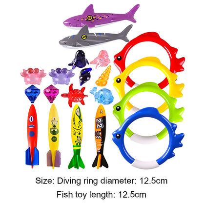 20pcs Swimming Pool Throwing Dive Toys Underwater Training Kids Diving Game Toys