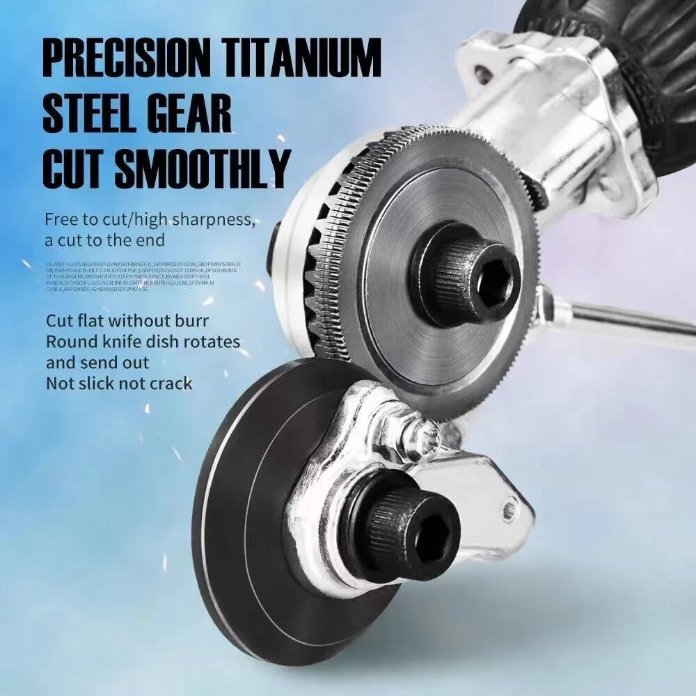 Electric Drill Cutter Metal Sheet Cutter Nibbler Double Headed Iron Metal Sheet Cutter Free Cutting Tool