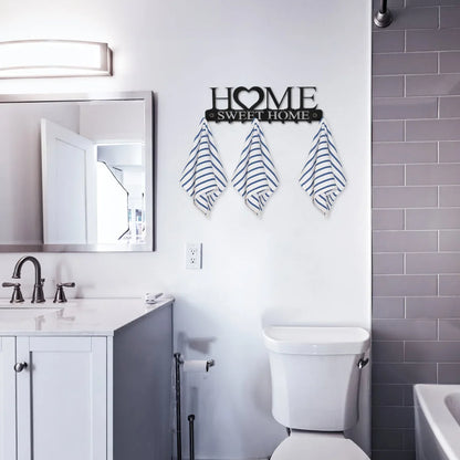 Key Holder Hooks Wall Mounted Key Rack with 10 Hooks Decorative Key Hanger Black Key Organizer for Entryway Front Door NEW